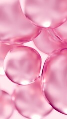 Pink Rose Cosmetic Beauty Care Essential Oil Bubbles Macro Close-Up