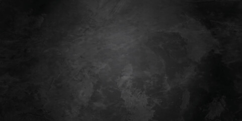 Naklejka premium Dark black stone wall grunge texture background. monochrome slate grunge concrete wall black backdrop vintage marble blank black concrete textured border background.