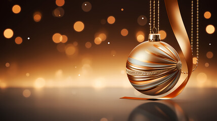 Christmas ball background, Christmas and New Year holidays concept with copy space for text