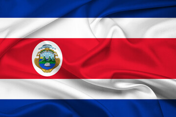 Flag Of Costa Rica 1, Costa Rica 1 flag, National flag of Costa Rica 1. fabric flag of Costa Rica 1.