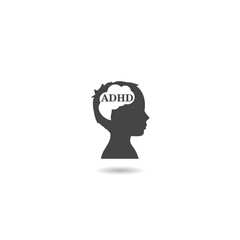 Attention Deficit Hyperactivity Disorder concept icon with shadow