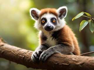 lemur on tree branch