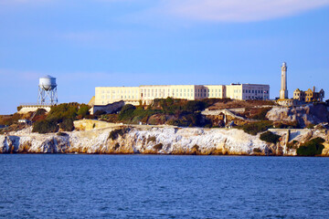 San Francisco, California: view of Alcatraz Island with prison - 720506961