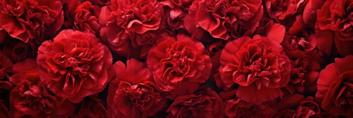 background red carnations