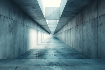 concrete tunnel structure with light at the bottom. 