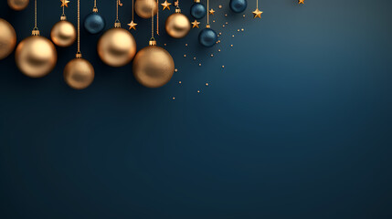 Luxurious Christmas balls on glowing bokeh background, Christmas and New Year minimalistic background