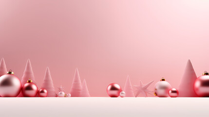 Luxurious Christmas balls on glowing bokeh background, Christmas and New Year minimalistic background