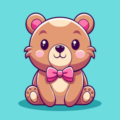 Cute bear cub cartoon character illustration  © Zhaidar studio