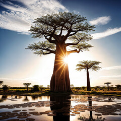  baobab tree ,madagascar - obrazy, fototapety, plakaty