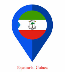 Flag Of Equatorial Guinea, Equatorial Guinea flag, National flag of Equatorial Guinea. map pin flag of Equatorial Guinea.