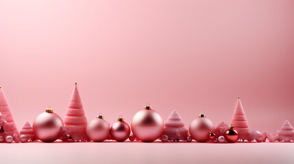 Luxurious Christmas balls on glowing bokeh background, Christmas and New Year minimalistic background