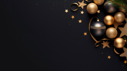 Luxurious Christmas balls on glowing bokeh background, Christmas and New Year minimalistic background