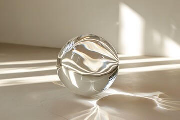 Clear Glass Object Reflects Light With Plenty Of Surrounding Space