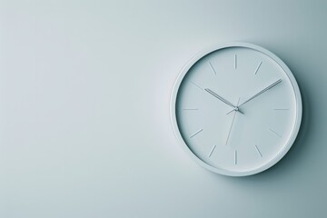 Minimalist Mint Clock Face Is Presented Against Plain Background