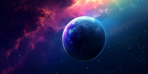 Obraz na płótnie Canvas Space background with colorful planets