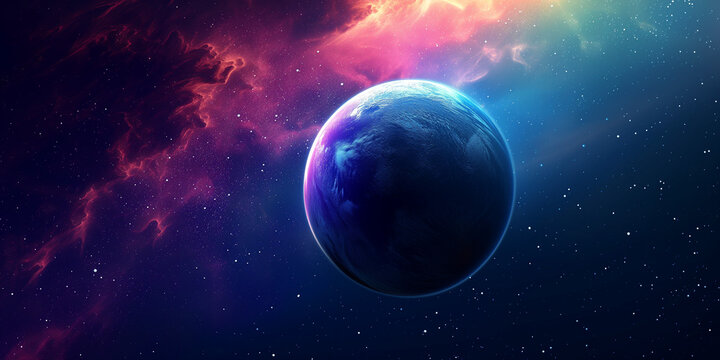 Space background with colorful planets © AhmadSoleh