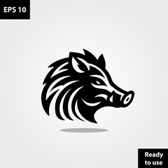 Boar mascot e-sport logo company vector template design ready to use easy for edit