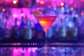 Vibrantly Lit Cocktail Captivates In The Midst Of Rave Celebration