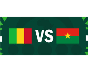 Mali And Burkina Faso Match Flags African Nations 2023 Emblems Teams Countries African Football Symbol Logo Design Vector Illustration