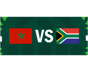 Morocco And South Africa Match Flags African Nations 2023 Emblems Teams Countries African Football Symbol Logo Design Vector Illustration