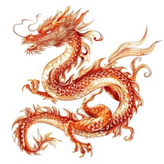 Red Chinese Dragon Illustration
