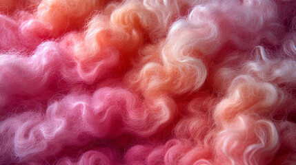 Carded wool a mixture of fibers of different lengths, creating a lush and voluminous textu