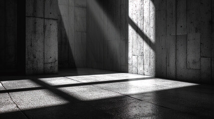 Light gray concrete with reflection of light, creating a game of light and
