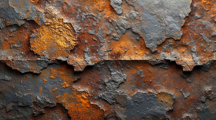 Oxidized steel sheet a surface with a variety of shades of brown and orange, forming the natural effect of ru