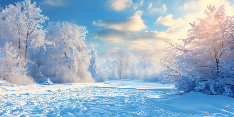 Winter background with snow fall