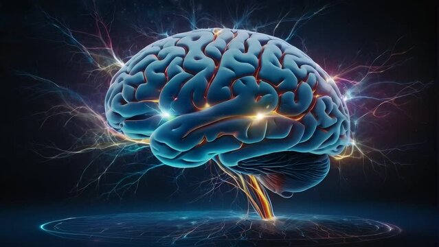3d rendered illustration of human brain, Seamless Animation Video Background in 4K Resolution	