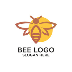 Bee logo design simple concept Premium Vector
