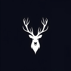deer head silhouette vector logo 