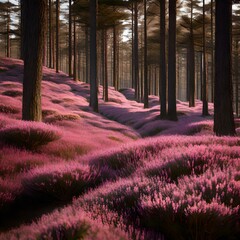 Ginkel Heath Ede's purple pink heather in bloom