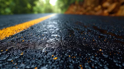 Foto op Aluminium Smooth asphalt texture a flat and homogeneous surface of the asphalt, which creates the impression of a ne © JVLMediaUHD
