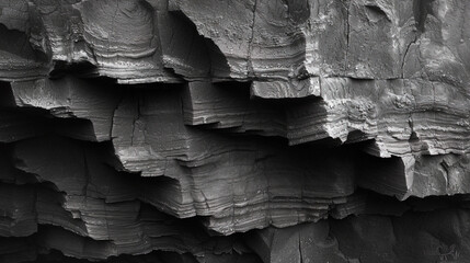 The corrugated texture of the frozen lava with deep furrows and in the depressed pa - obrazy, fototapety, plakaty