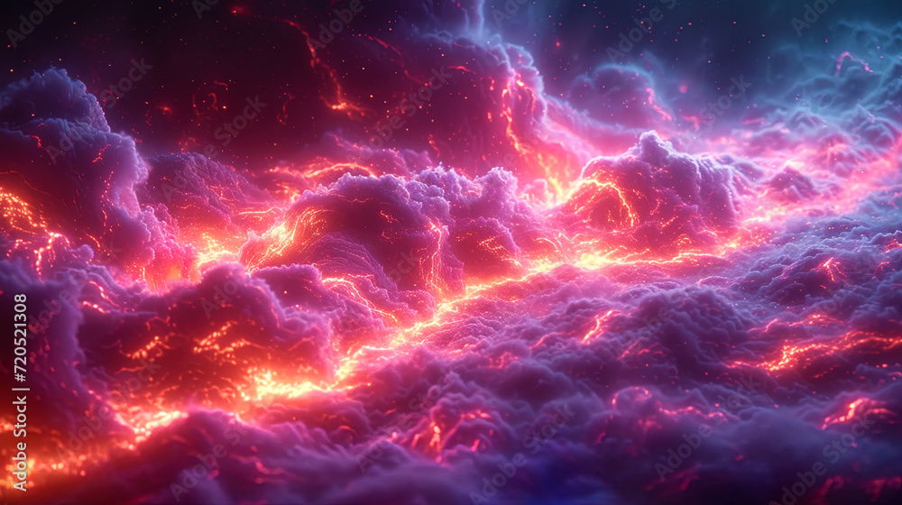 Wall mural the hypnotizing texture of lightning arrows of light, forming complex and colorful patterns, create 