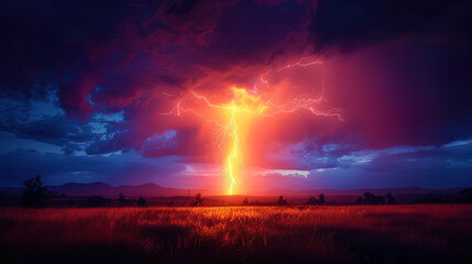 Unusual forms of lightning complex forms of light, creating non standard and creative images in he