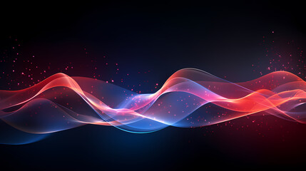 Futuristic technology background of digital glowing waves and network system