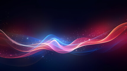 Futuristic technology background of digital glowing waves and network system