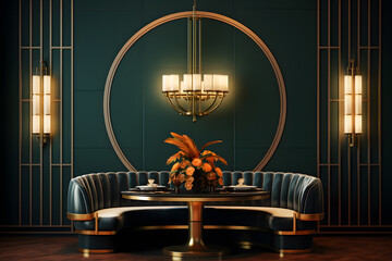 Luxury dining nook with a round dining table