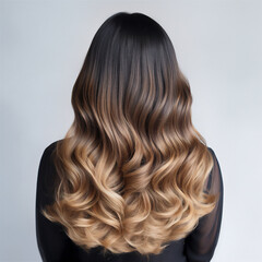 Fototapeta premium Woman from the back with balayage ombre hair dye