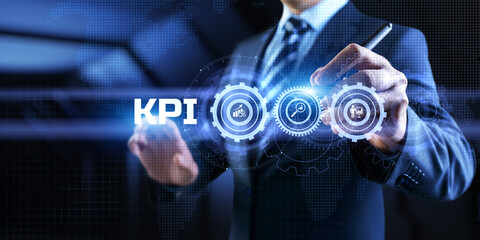 KPI Key performance indicator business and technology concept on screen.