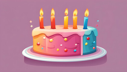 birthday cake with candles vector art