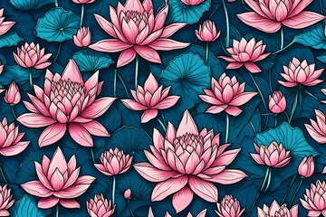 Fotobehang seamless floral pattern © Sana