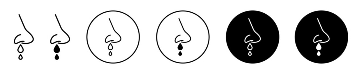 runny nose vector icon mark set symbol for web application - obrazy, fototapety, plakaty