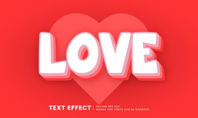 3d love text effect. Editable fancy font style perfect for title ,heading and design element