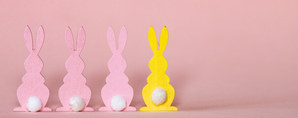 easter bunny on pink background