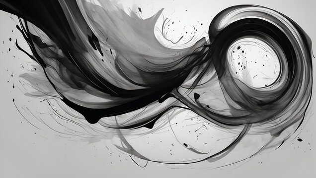Black and white splash abstract illustration wallpaper
