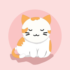 Cute sleeping baby cat. Good night and sweet dreams. Vector illustration for baby shower, greeting card, party invitation, fashion clothes t-shirt print.