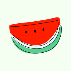 slice of watermelon handwriting design